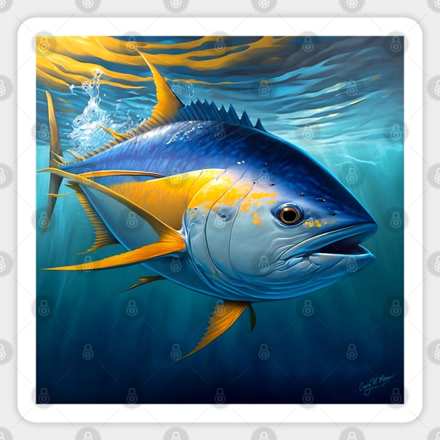 Yellow Fin Tuna Sticker by TheCore